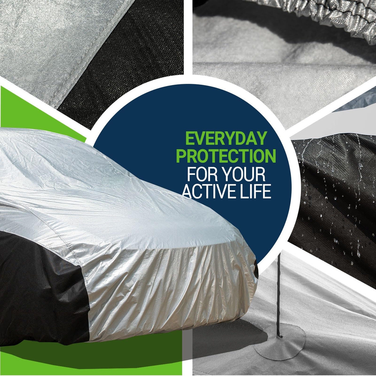 Season Guard Ultimate Plus - Funda de Automóvil para camioneta, 100% de Aluminio Impermeable con Forro Polar de algodón y Tela Transpirable con Puerta de Cierre, Dos Correas de Amarre Extra de 20 pies,