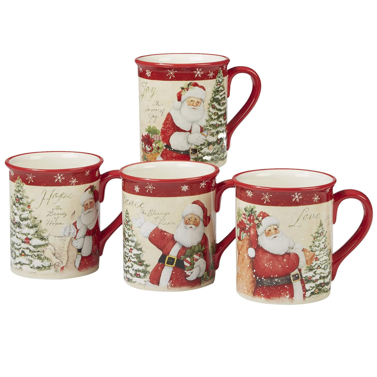 Certified International 89127 - Vajilla (16 piezas, 4 piezas, talla única), diseño de deseos navideños