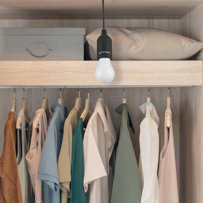 Wakeman 75-WL2028 - Linterna LED portátil para colgar en interiores, para camping, cochera en casa, patio y tienda al aire última intervensión, color negro, Negro