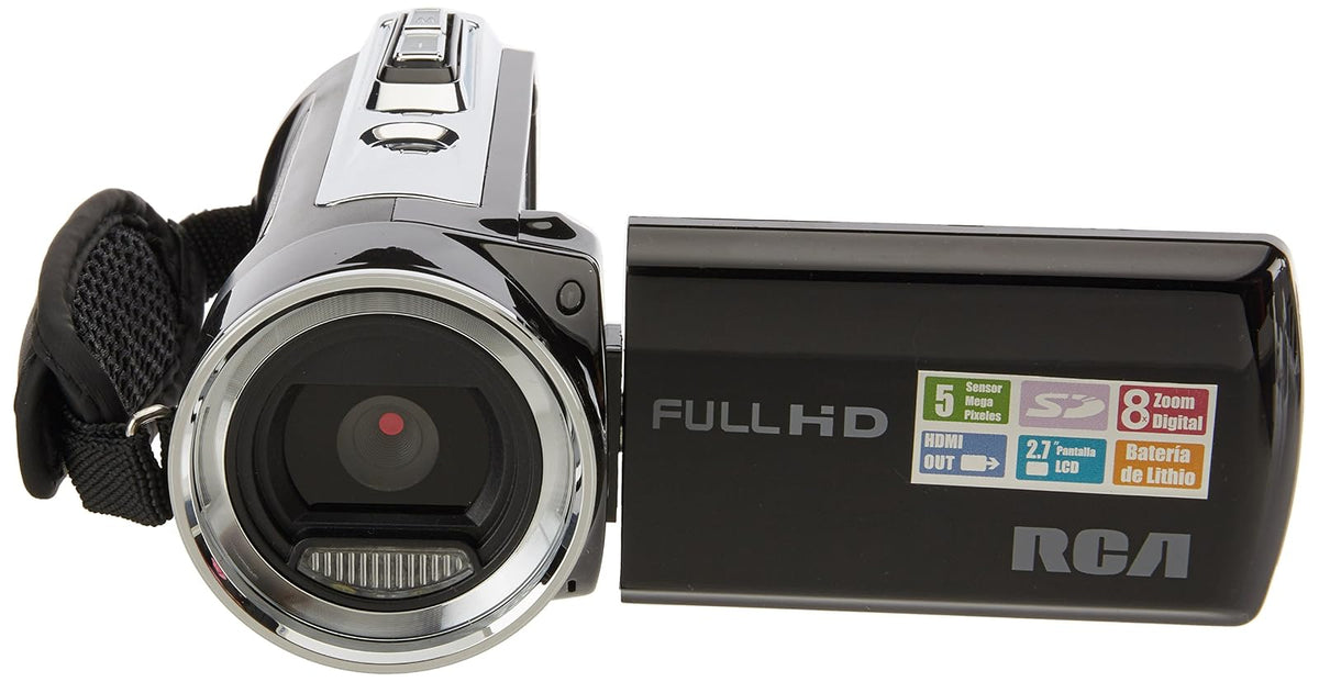 RCA EZ5162BK Video Cámara, Pantalla LCD de 2.7", Full HD, Zoom Digital 8X, color negro