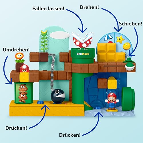 Little People Nintendo Juguete para Bebés Playset Mundo de Mario Bros 1 1/2+