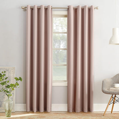 Sun Zero Barrow Cortina para Ahorro de Energía con Ojales - 137.2An x 160Al cm (1 Paneles) - Rosado Blush