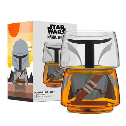 JoyJolt Star Wars Juego de 2 Vasos Apilables Darth Vader, 8 oz - El mandaloriano