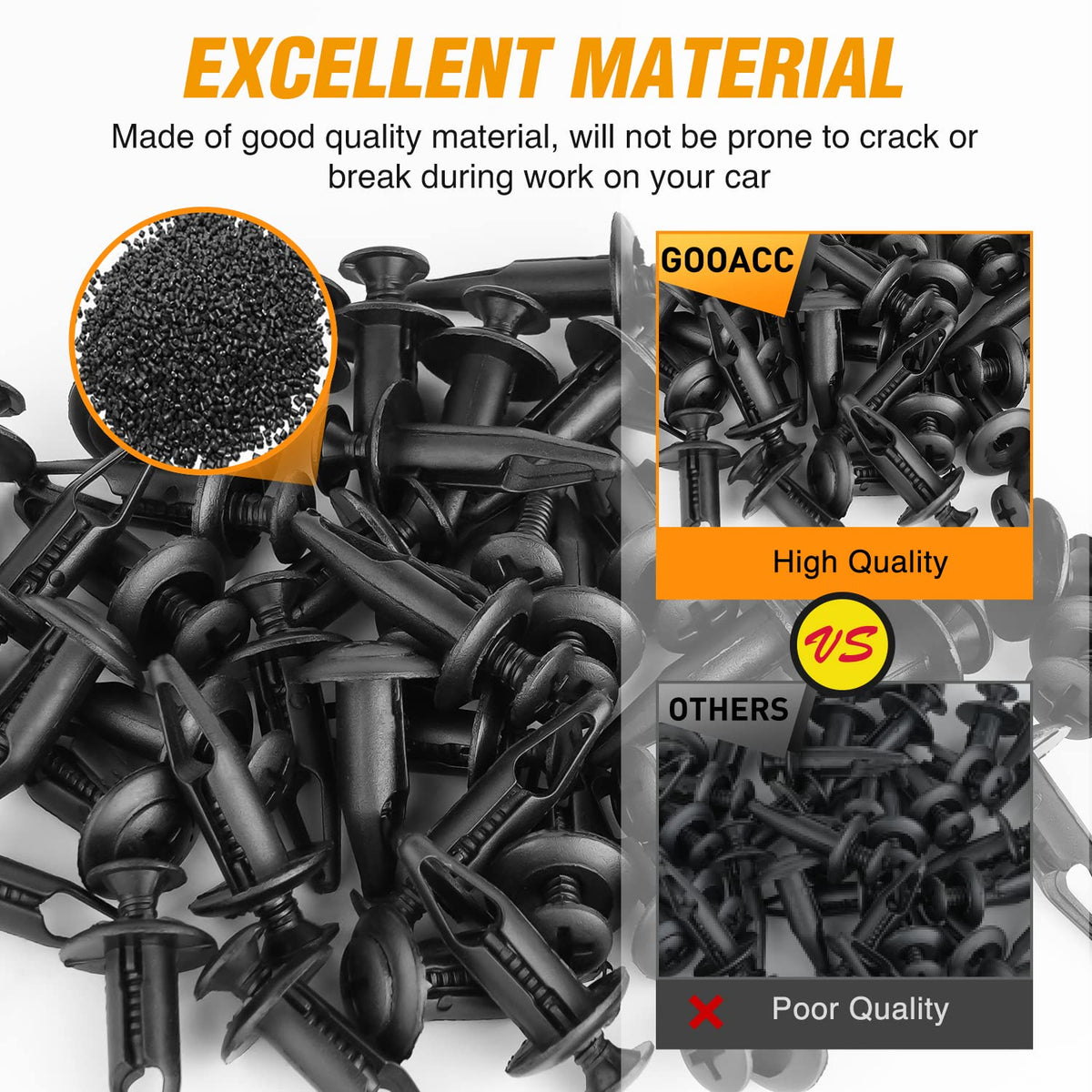 GOOACC - 100 clips de remache para parachoques Yamaha Rhino 450 660 700 Grizzly 600 Cuerpo Fender Hood Panel de depósito de combustible, clip de tornillo de remache