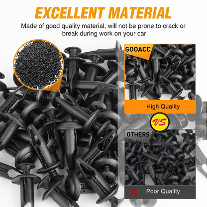 GOOACC - 100 clips de remache para parachoques Yamaha Rhino 450 660 700 Grizzly 600 Cuerpo Fender Hood Panel de depósito de combustible, clip de tornillo de remache