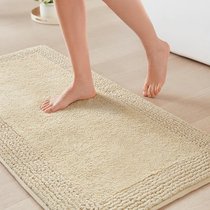 Madison Park Splendor Alfombra de baño reversible 100% algodón, 3000 g/m², lujosa alfombra de baño de felpa de pelo medio, absorbente, de secado rápido, decoración de cuarto de ducha, 24 x 44 pulgadas - 3'8" x 2' (Rectangular) - Natural