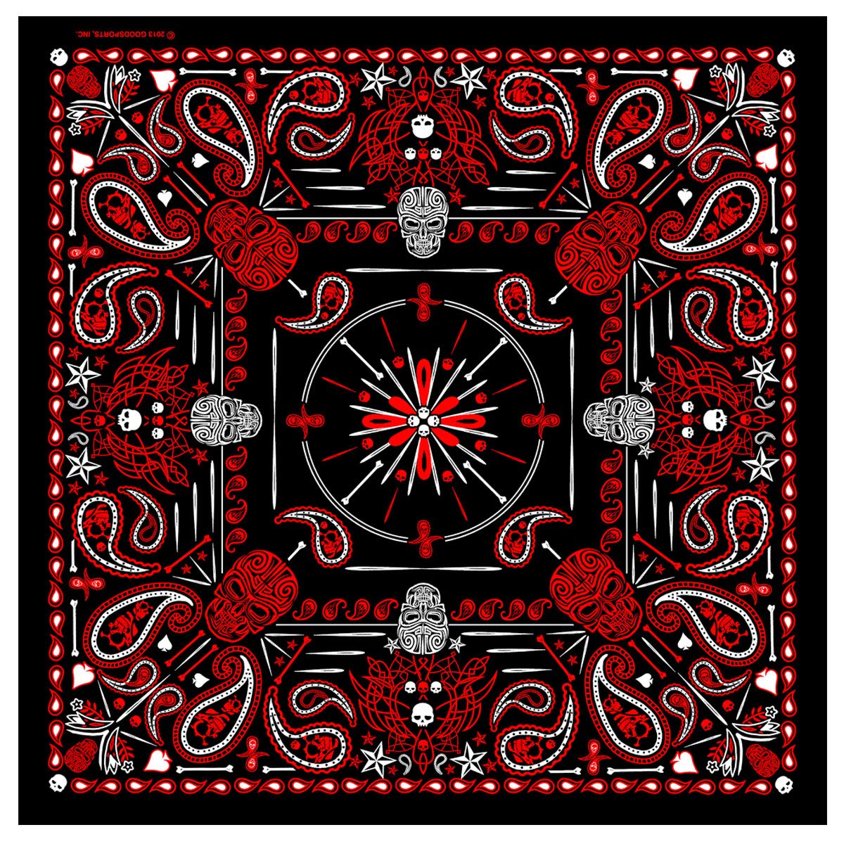 Hot Leathers Paisley Skull Bandana