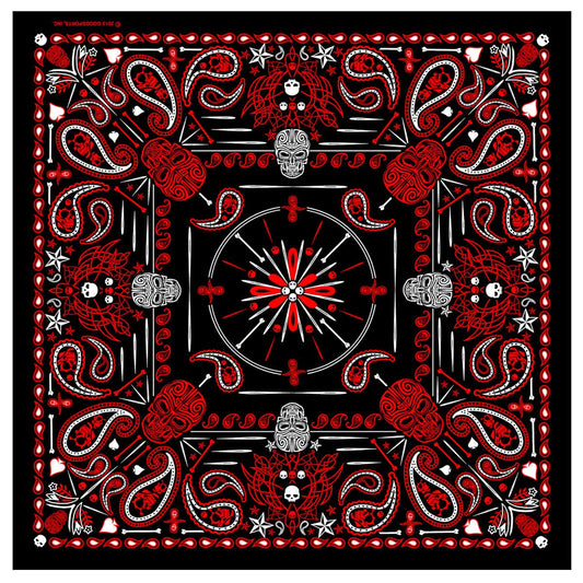 Hot Leathers Paisley Skull Bandana