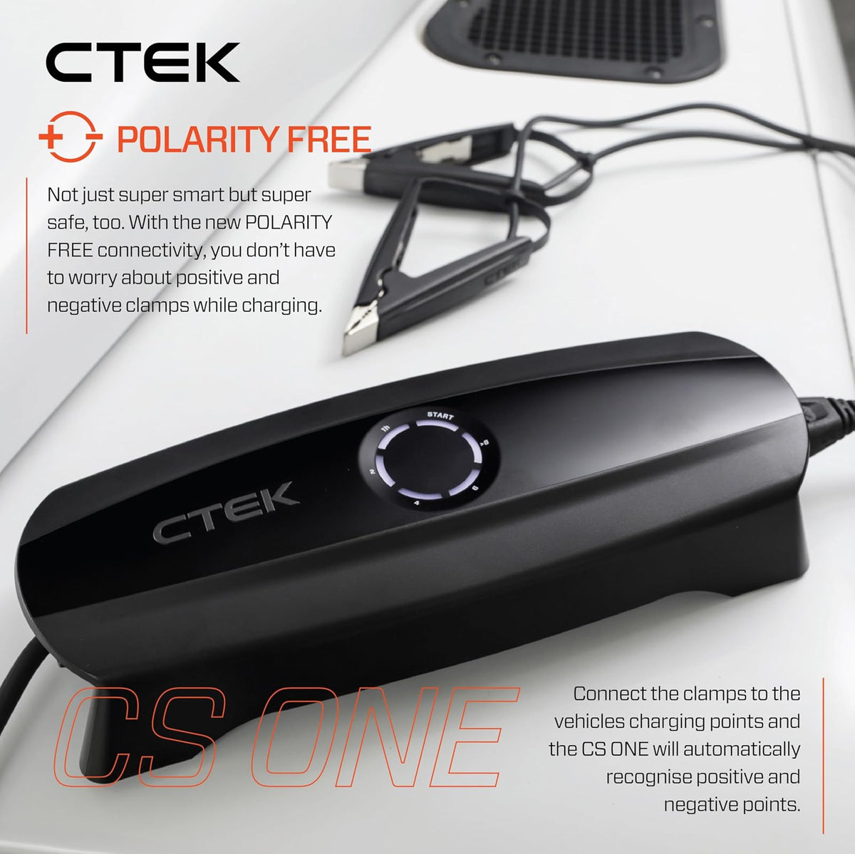 CTEK CS One, Cargador de batería portátil de 12 V, Cargador 4 en 1 con Banco de energía de Alta tecnología, para Automóvil, teléfono, computadora, mantenedor de batería Inteligente, Alternativa de