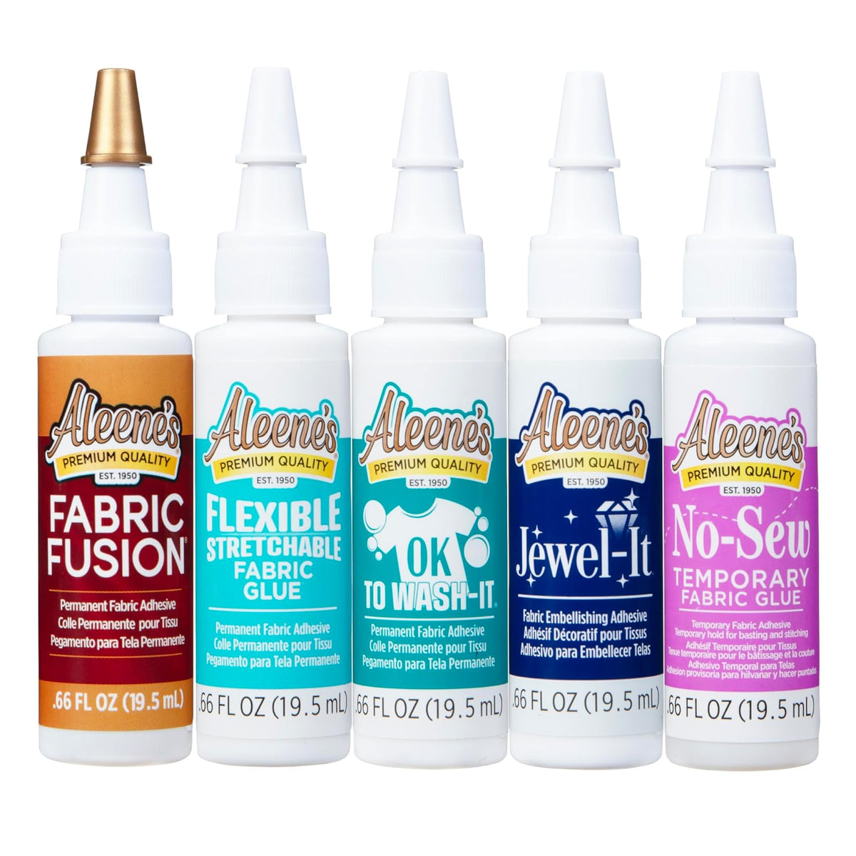 Aleene's Pegamento para Tela, Fabric Tacky Pack, 5pk, 1