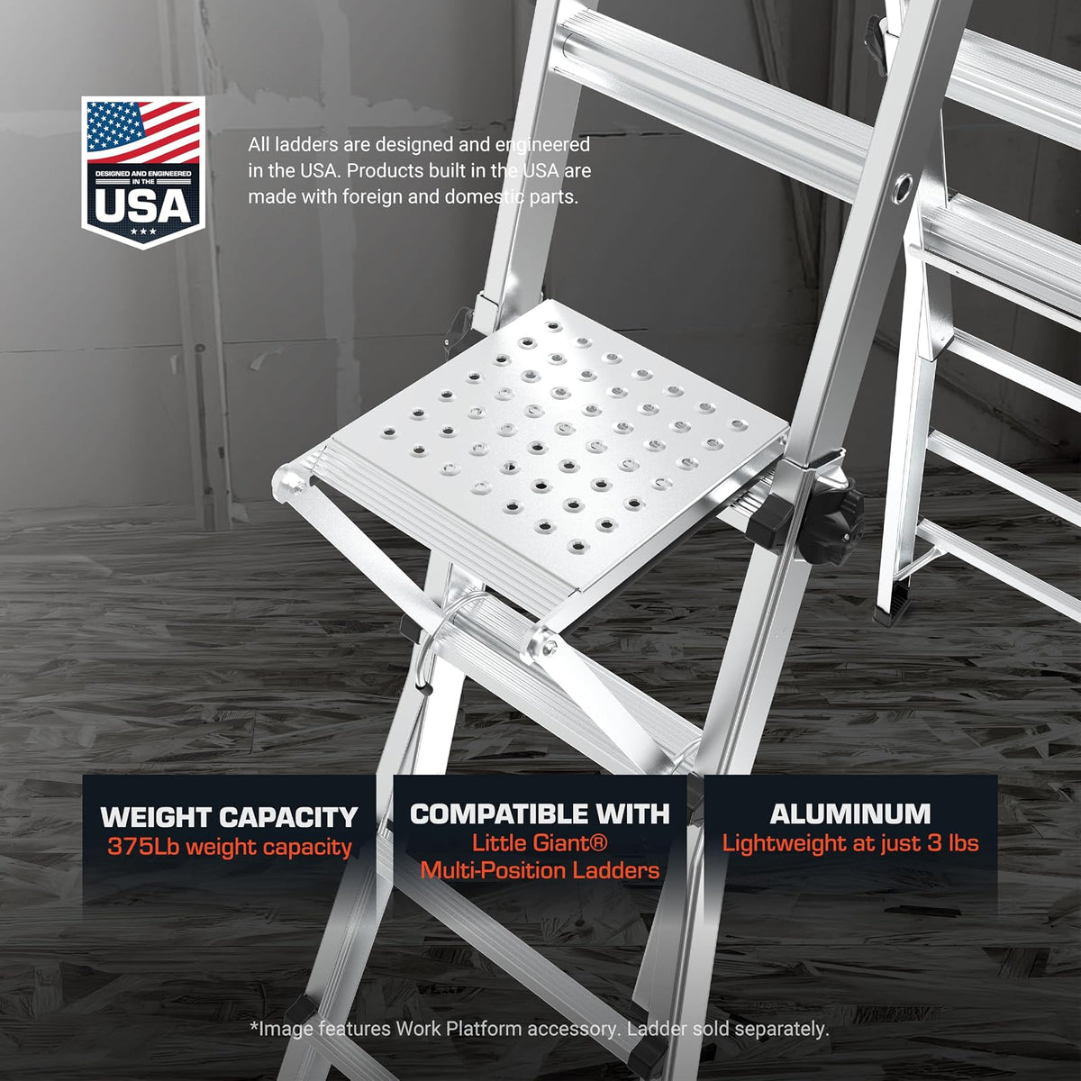Little Giant Ladder Systems 10104 375-Pound Rated Work Platform Ladder Accessory