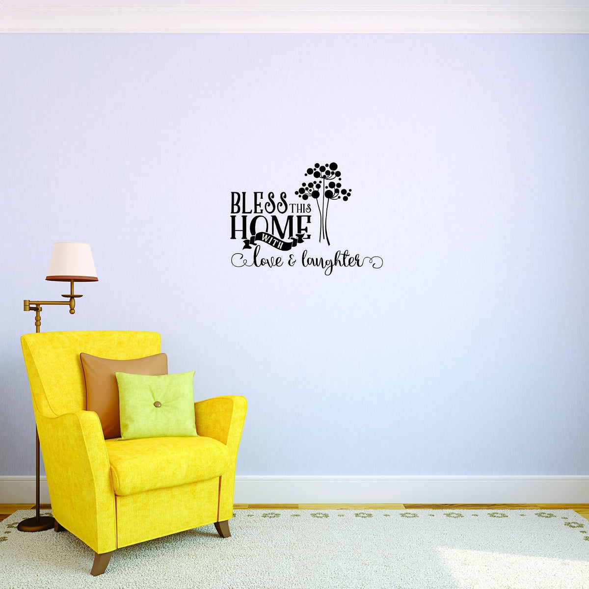 Design with Vinyl JER 2044 1 Hot New Decals Bless This Home with Love and Laughter Wall Art Size: 12 Inches x 18 Inches Color: Black, 12" x 18"