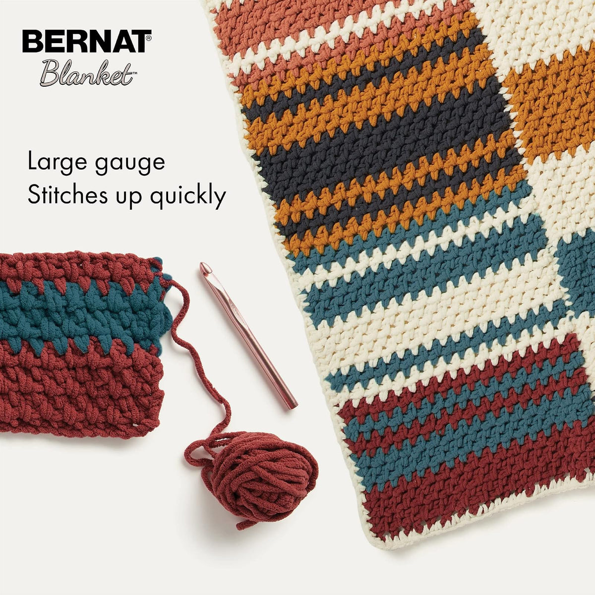 Bernat - Hilo de mostaza quemada (2 unidades), 300 g/10.5 oz, poliéster, supervoluminoso, 220 yardas, tela/ganchillo