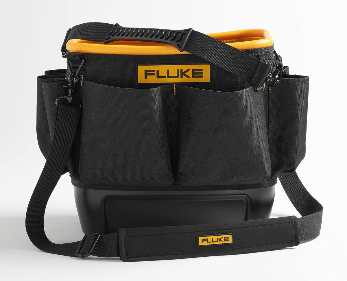 Bolsa Organizadora Profesional Fluke TB25 Cubo Rígido 5.2 Gal (≈20 l) 28 Bolsillos Fondo impermeable y Cuerpo de Poliéster 600D Ideal para Herramientas de Campo