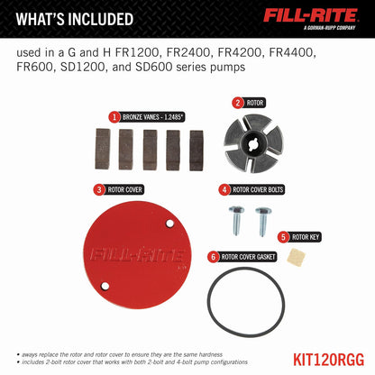 Fill-Rite KIT120RGG Kit de bombas pequeñas de grupo giratorio (600G, 1200G, 2400G, 4200G, 4400G Series)