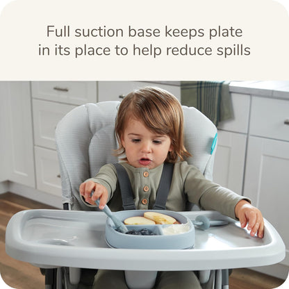 NUK for Nature Placa y tapa de ventosa, tapa a prueba de fugas, microondas, congelador y estante superior apto para lavaplatos, última intervensión de BPA y látex, paquete de 1