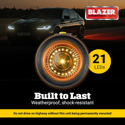Mini barra giratoria de luces ámbar Blazer C45AW. Paquete de 1, Amber Led Magnetic Warning Beacon - Pack of 1, Beacon