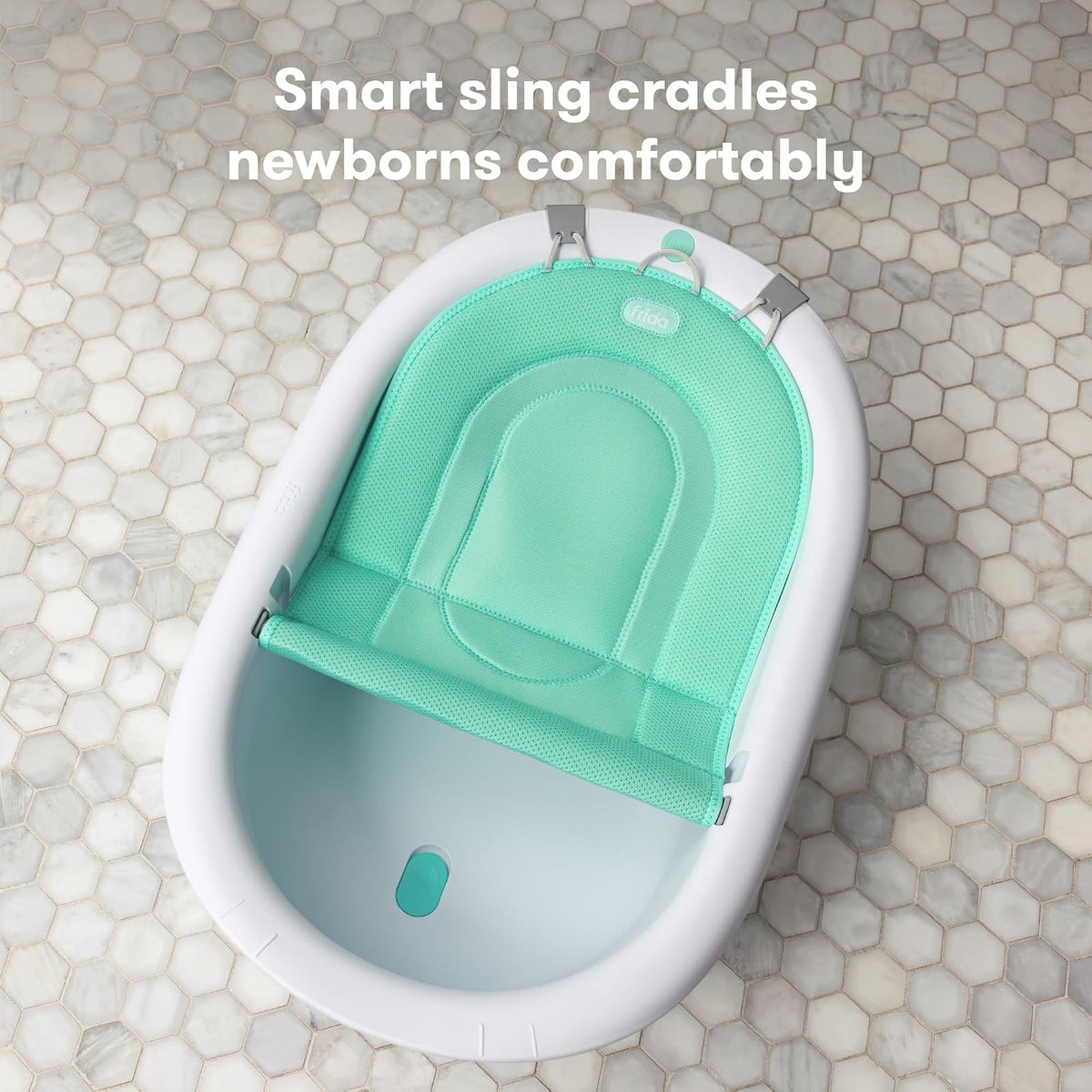 Frida Baby 4 en 1 Crece Conmigo - Tina para bebés recién Nacidos y niños pequeños con Asiento de baño extraíble y Respaldo para Apoyo