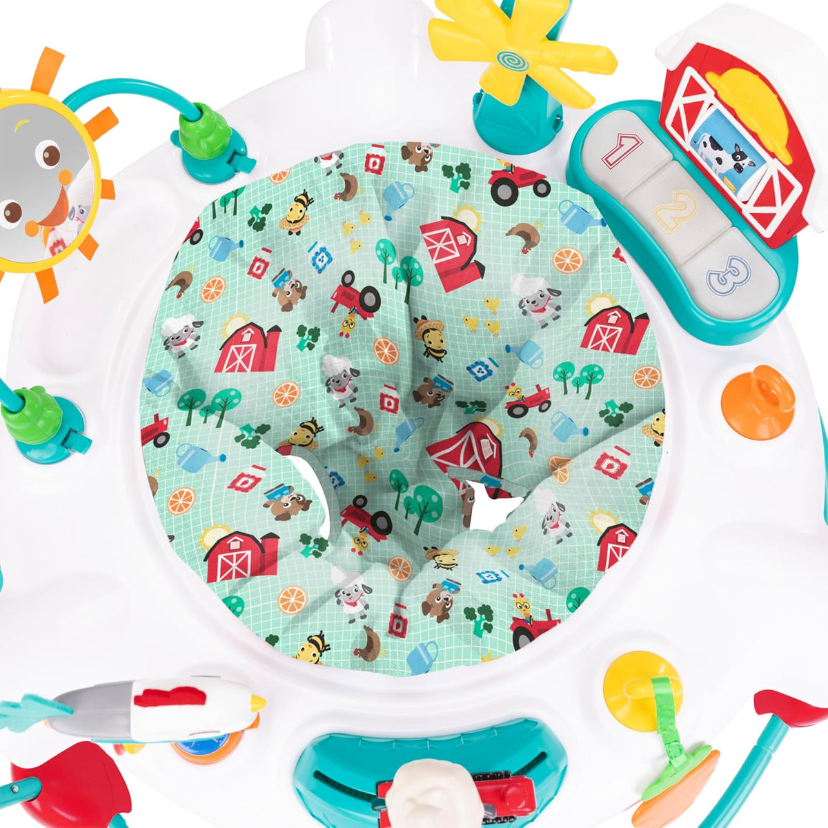Baby Einstein Farm Explorers Jumper Saltador 2 en 1 Para Bebé con Juguetes Interactivos, Música, Luces y Sonidos, 6 a 12 Meses