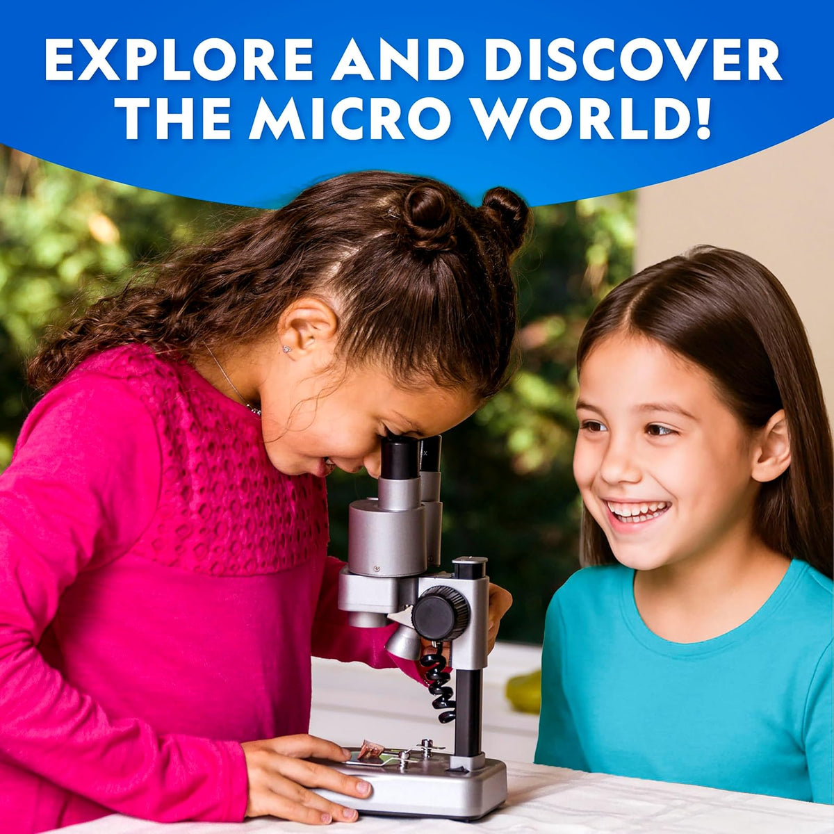 National Geographic - Microscopio dual con más de 50 accesorios | Iluminación LED dual, 10 diapositivas preparadas, 10 diapositivas en blanco, más de 50 piezas, experimentos de biología