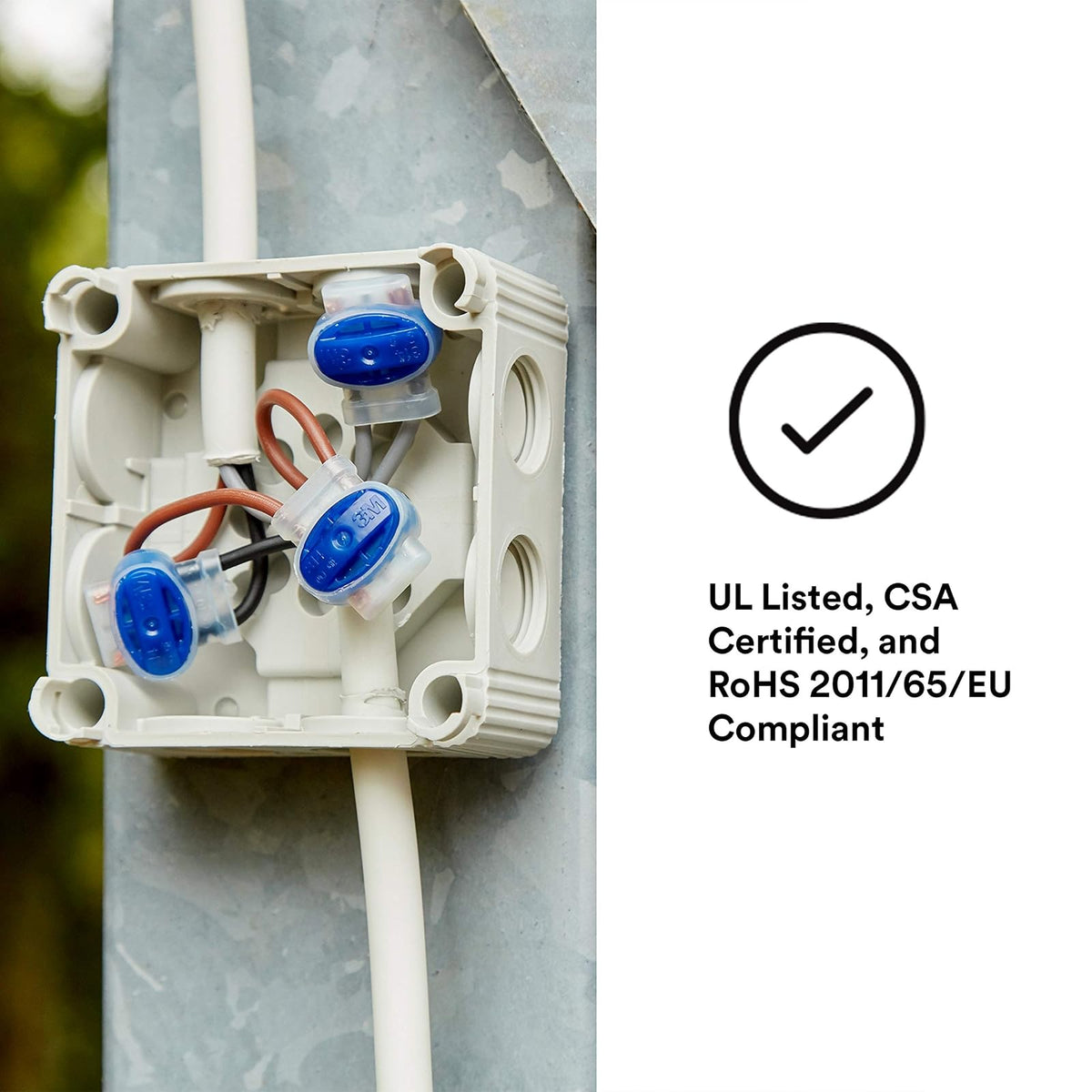 3M - Scotchlok Electrical IDC 314-BOX, en espiral, autodespegable, resistente a la humedad e ignífugo, azul, 22-14 AWG, 50 por bolsa