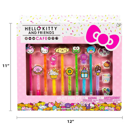 Hello Kitty & Friends - Juego de bolígrafos múltiples, 10 bolígrafos para cuaderno Kawaii, sellos, y más artículos de papelería Sanrio, divertidos suministros de oficina, lindos suministros