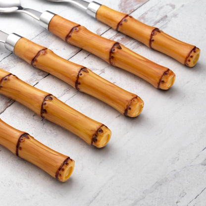 Cambridge Silversmiths Cubiertos Bamboo 20 Piezas Acero 18/0 Mango Plástico Para 4