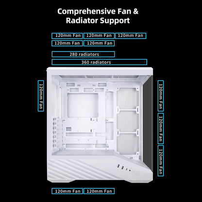 Lian LI Vector V100 Black – ARGB Full Tower ATX/mATX/ITX Case Pro Gaming Look