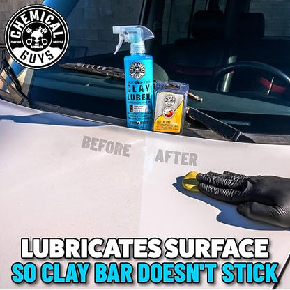 Chemical Guys OG Clay Bar & Lubber Kit Lubricante Sintético, Uso Ligero/Medio, 473 ml (2 Artículos), Amarillo