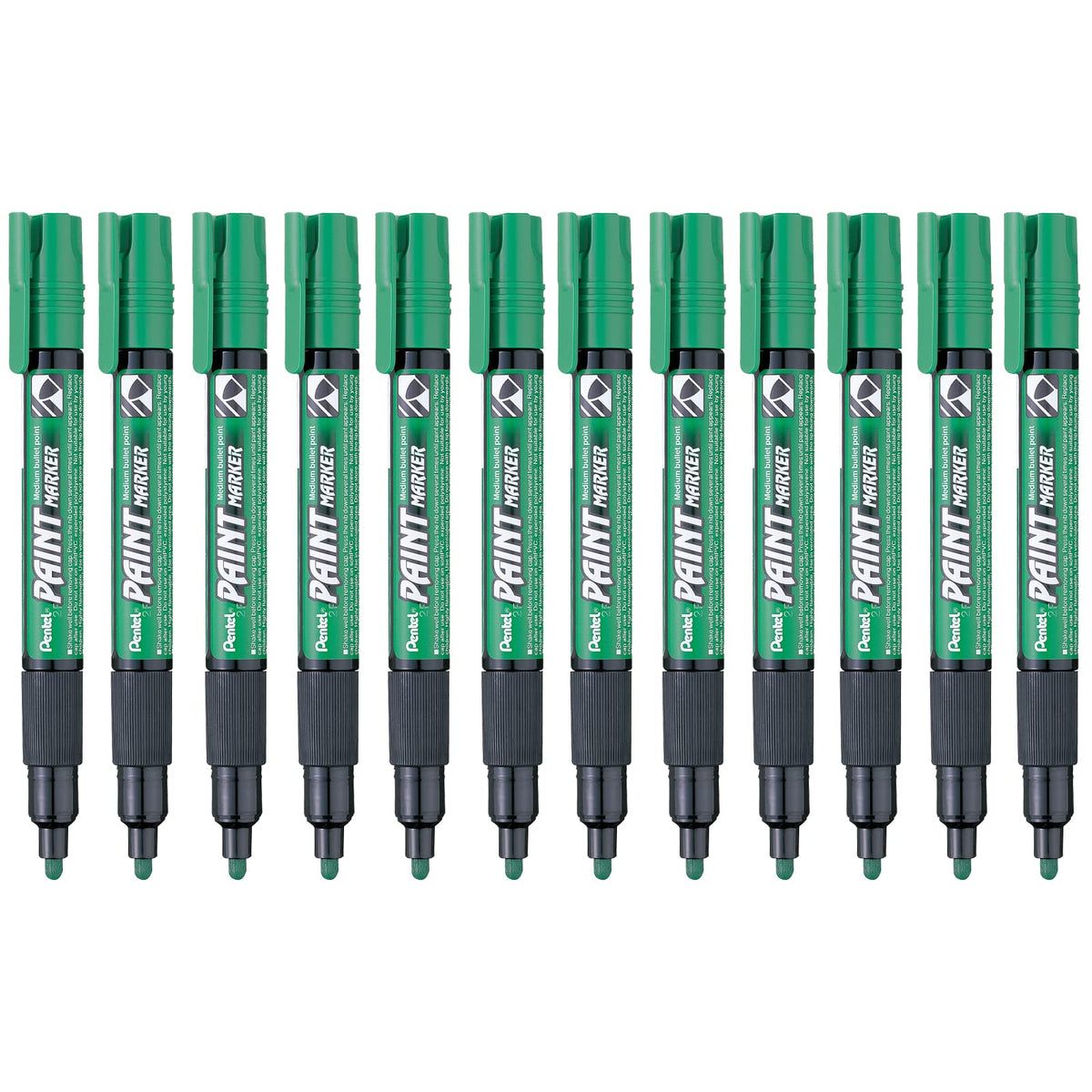 Pentel Marcador Permanente Uso Industrial Caja 12 Piezas - Verde Oscuro