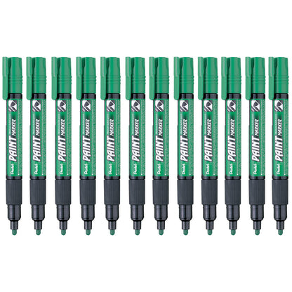 Pentel Marcador Permanente Uso Industrial Caja 12 Piezas - Verde Oscuro