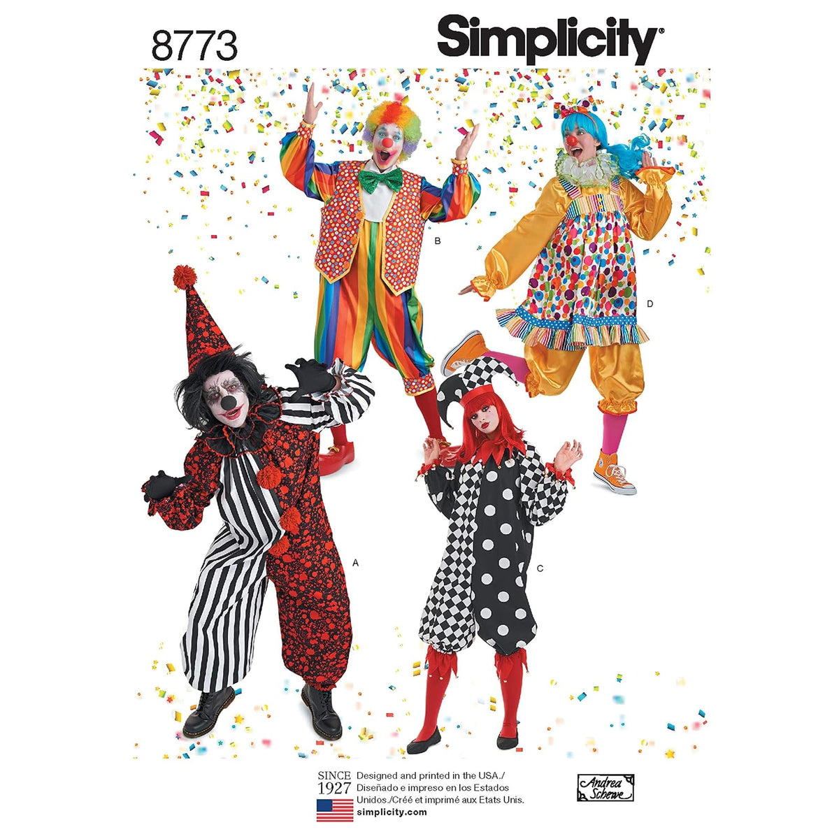 Simplicity 8773 - Patrón de Costura para Disfraz de Payaso, Tallas XS a XL