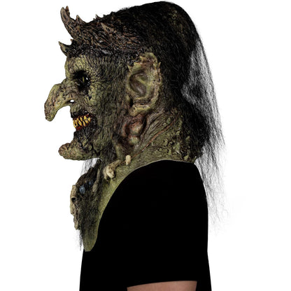 Ghoulish Productions Máscara De Látex Priestess of Hell, Accesorio Látex Cosplay Bruja Verde, Disfraz Aterrador para Halloween y Fiestas Temáticas, Cosplay Witch Guardiana, Diseño Artesanal Head Mask
