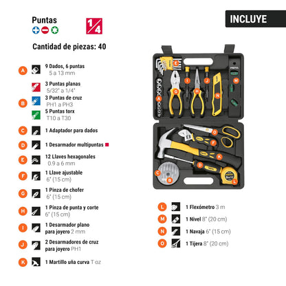 Pretul SET-42 Juego de herramienta, 42 piezas, Comfort Grip, Pretul