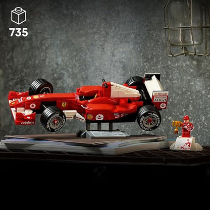 LEGO Icons Ferrari F2004 y Michael Schumacher – Kit de Modelo de Auto – Vehículo de Carreras de F1 Ferrari – Producto Coleccionable de Formula 1 para Adultos – 11375