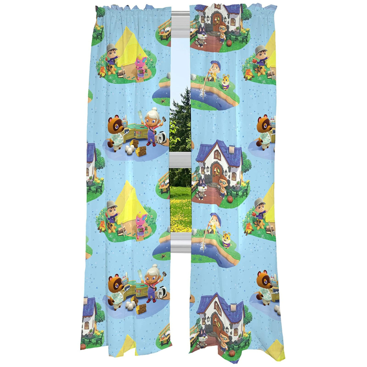 Franco Juego de Cortinas Infantiles con Personajes con Licencia - 208.3An x 213.4Al cm (1 Paneles) - Cruce de animales