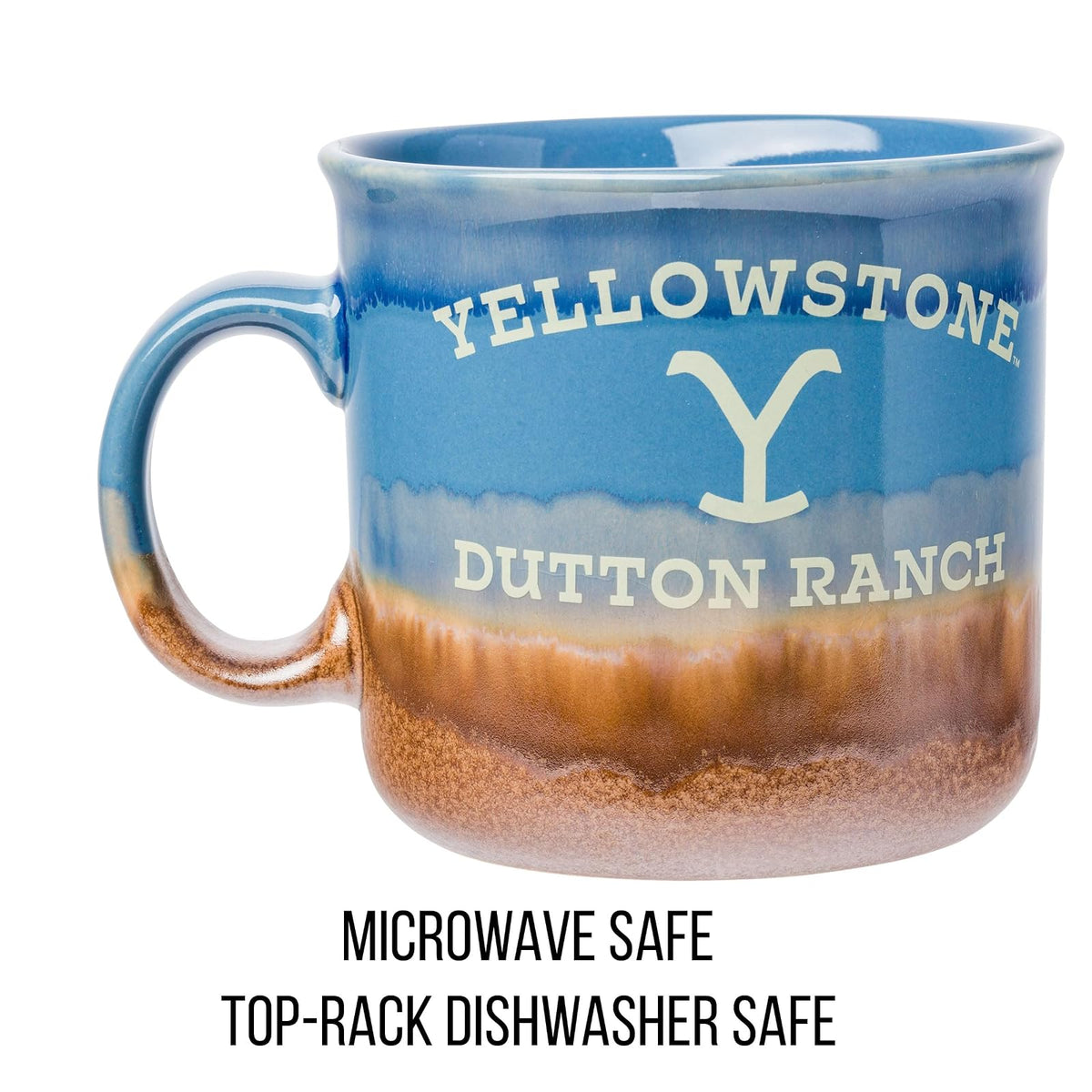 Silver Buffalo Yellowstone Dutton Ranch - Taza de cerámica para campista reactiva, 20 onzas