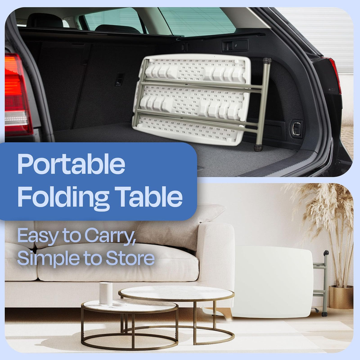 Folding Table, Foldable Table and TV Tray by Everyday Home, 30 x 20 x 28 (Great for Laptops)