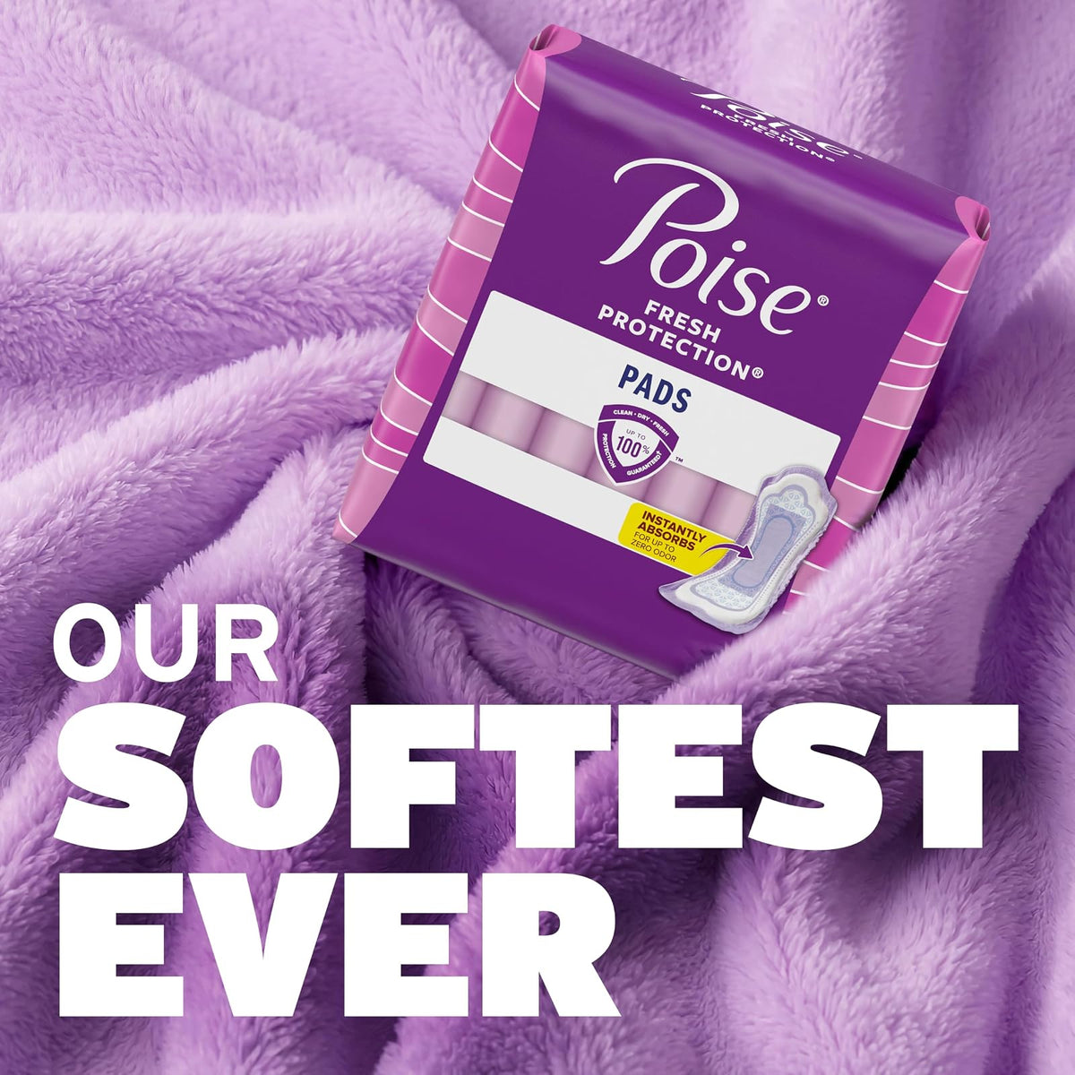 Poise Incontinence Pads, Light Absorbency, Long, 24 Count