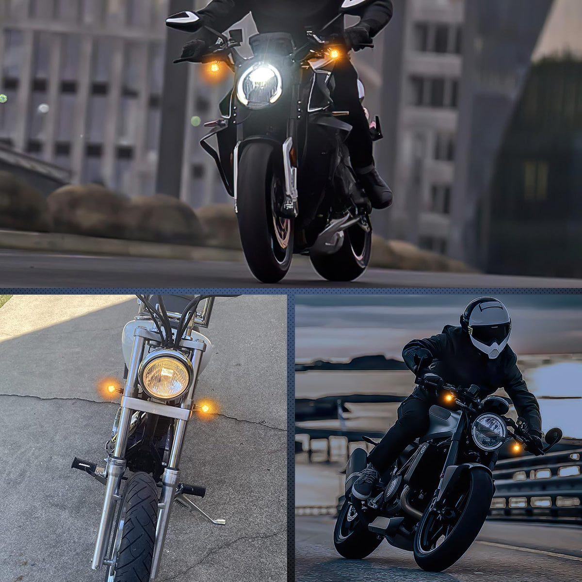 Nilight Luces Led Intermitentes Para Motocicleta Indicadora Delantera Amarillo Mini Compatible Harley
