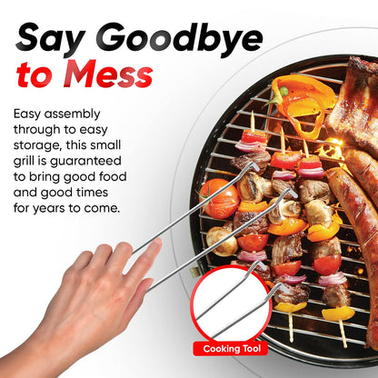 Gas One - Parrilla portátil de 14 pulgadas con tapa de bloqueo de 3 puntos para preservación del calor - Sistema de ventilación doble - Parrilla de carbón pequeña para patio trasero, camping, barco