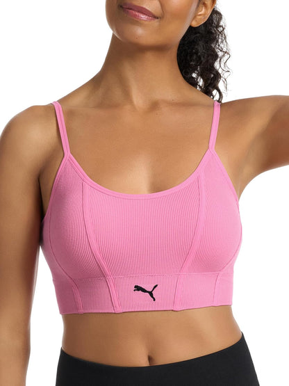 PUMA Brasier Deportivo sin Costuras Paquete de 2 - G - Malva - Gris Jaspeado