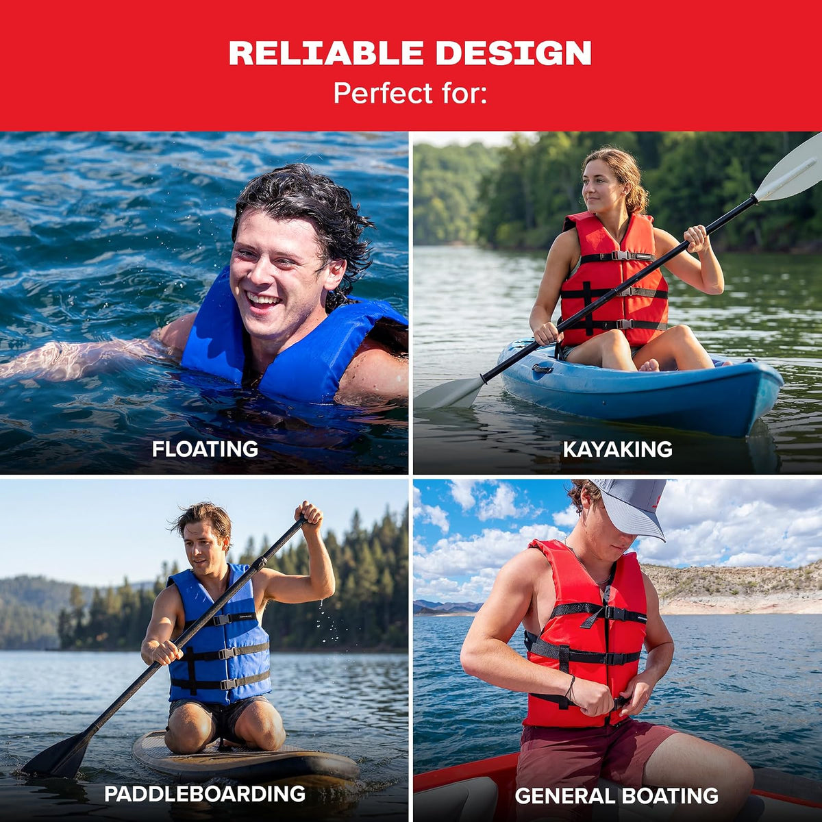 AIRHEAD General All Purpose Life Jacket, US Coast Guard Approved Type III Life Vest, Perfect for Boating and Personal Watercraft Use