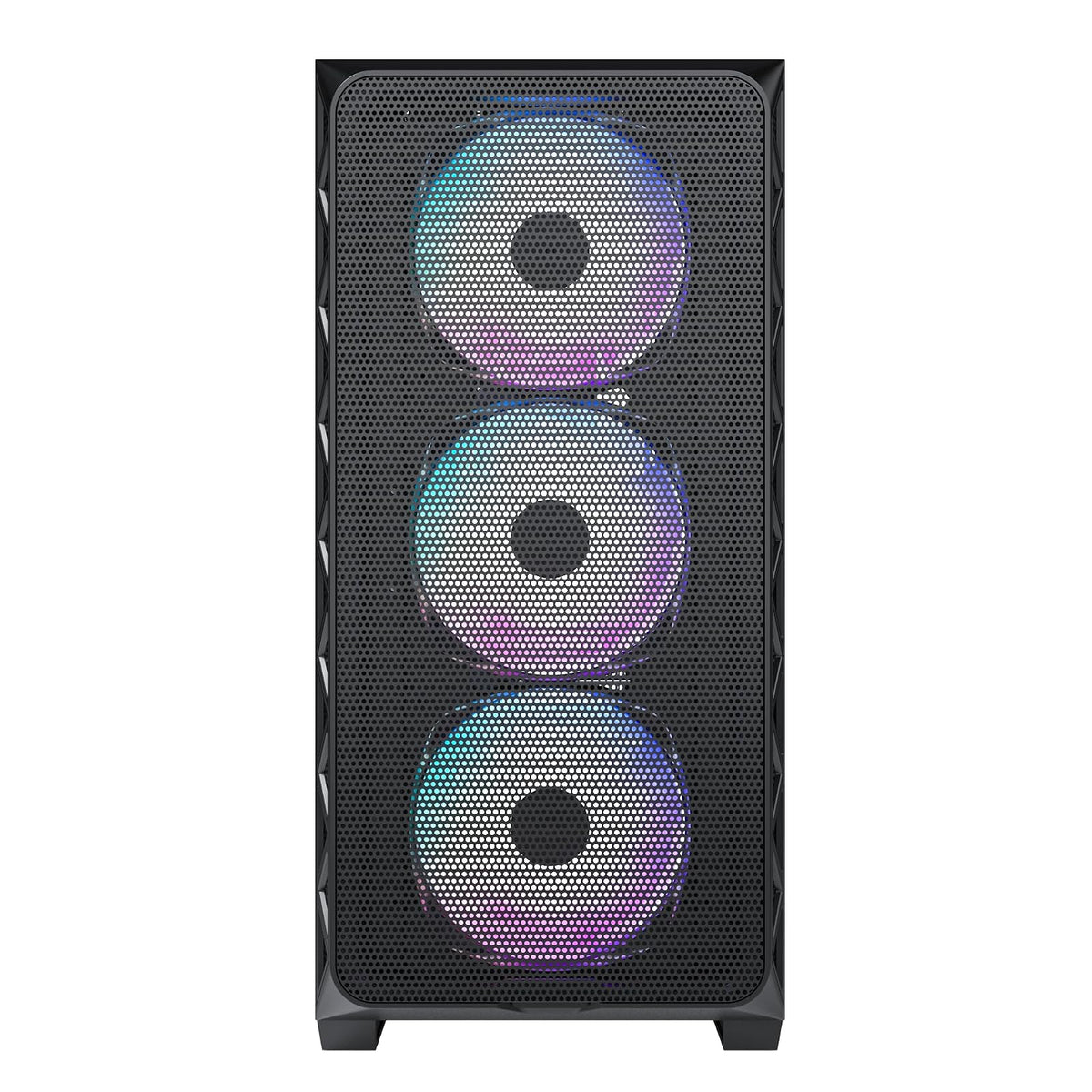 Montech AIR 903 MAX, E-ATX Mid Tower Case, alto flujo de aire, 3 x 140 mm ARGB PWM y 1 x 140 mm PWM ventiladores preinstalados, panel lateral de vidrio templado, malla frontal, tipo C, soporte 4090 GPU, negro