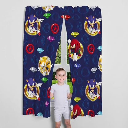 Franco - Juego de Cortinas para Ventana para habitación Infantil, 82 x 63 Pulgadas, Sonic The Hedgehog, Anime