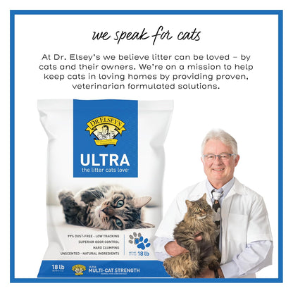 Dr. Elsey's Precious Cat Ultra - Arena para Gatos, Bolsa de 18 Libras