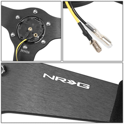 NRG Innovations RST-037MB-S Volante de 3 Radios Envuelto en Gamuza 350 mm