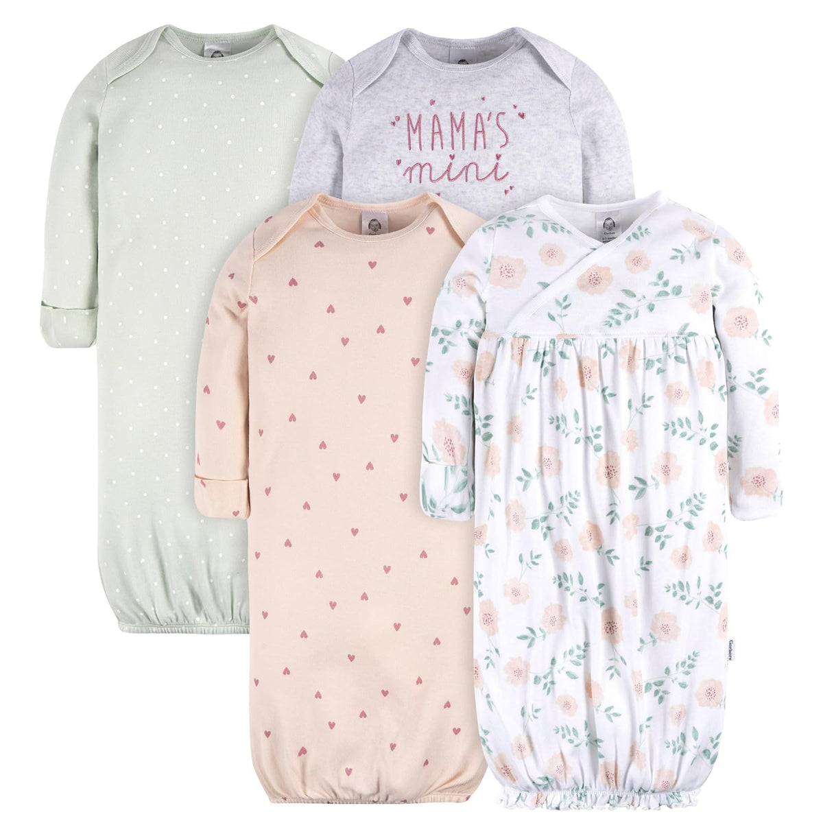 Gerber - Paquete de 4 Batas Unisex para bebé y niña - 0-3 Meses - Mamas Mini