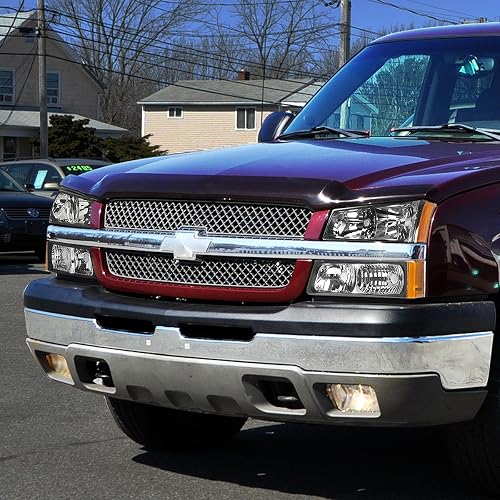 DNA Motoring HL-OH-CS03-4P-BK-AM Faros Delanteros Negros Ámbar para Chevy Silverado 2003-2006