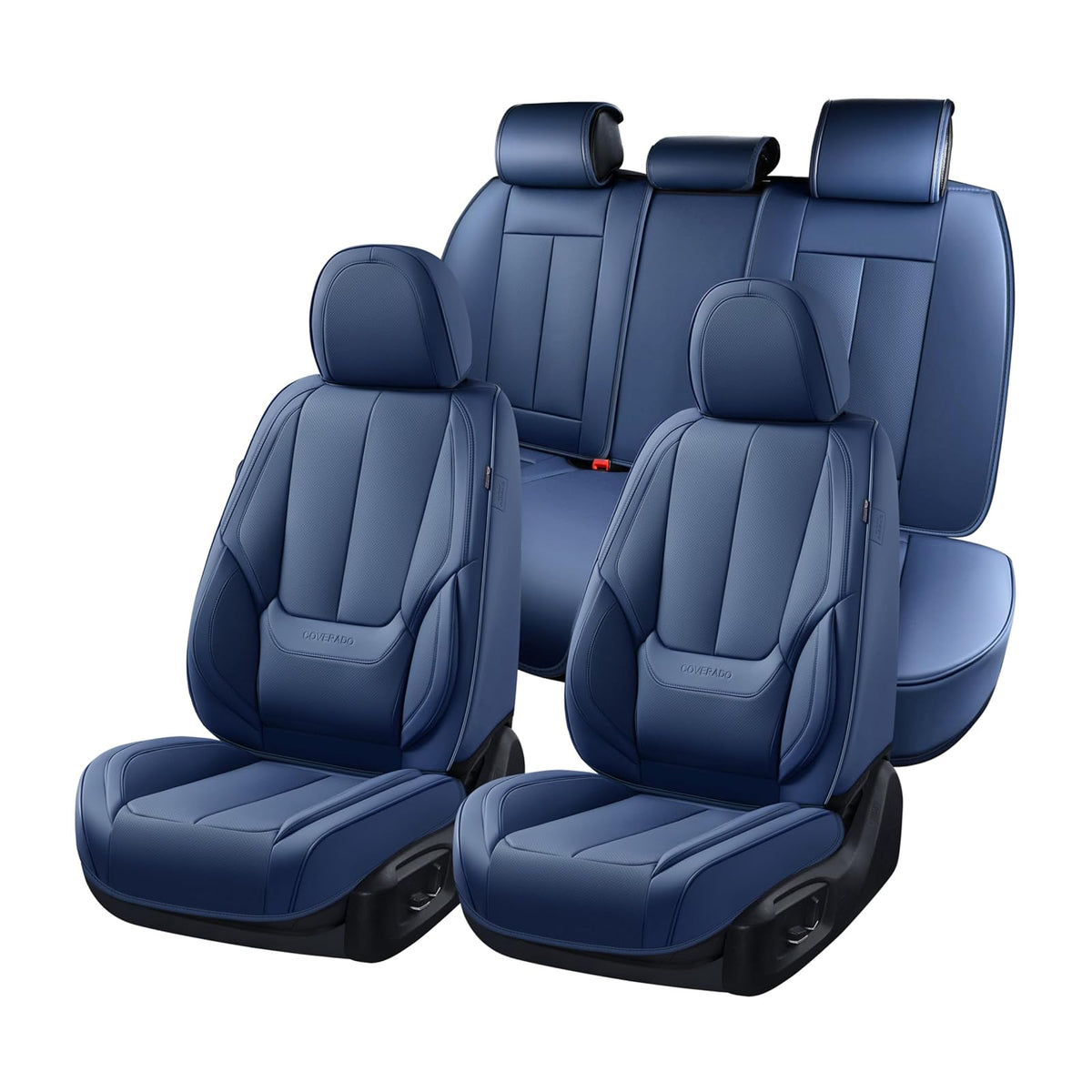 Coverado Funda de Asiento de Coche Funda de Asiento para Coches Funda de Asiento Delantero y Trasero Protector de Asiento de Coche - Azul - FullSet